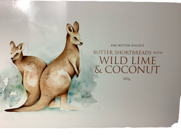 Emu Bottom Biscuits Butter Shortbreads with Wild Lime & Coconut 200g