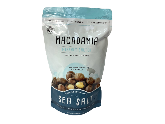 Macadamias in Shell Salted and No Salt Varieties